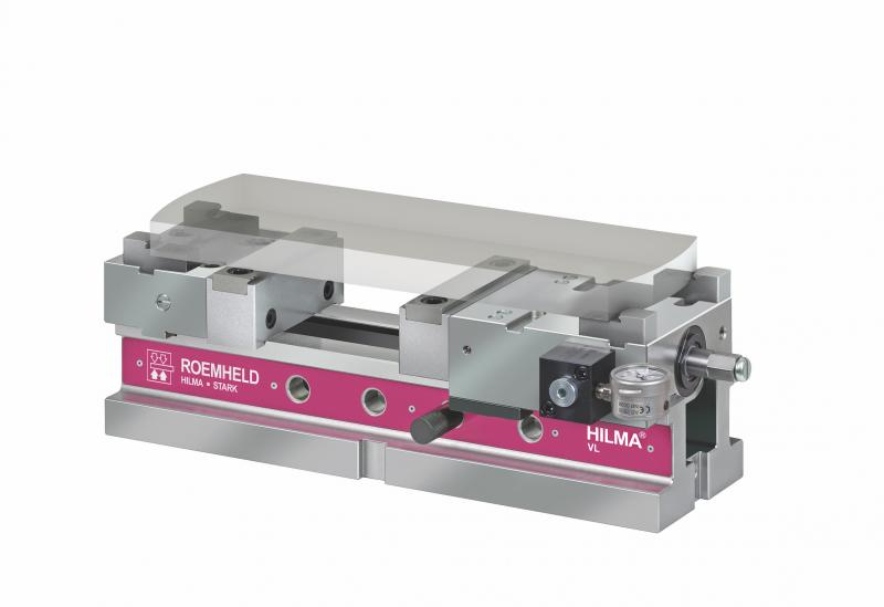 The magnetically attached interchangeable jaws of the machine vice Vario Line can be changed with one touch within seconds. 
