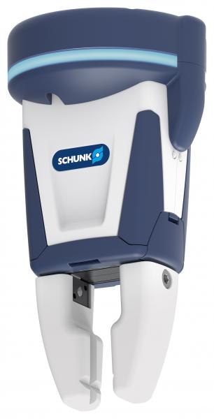The SCHUNK EGP-C Co-act gripper is the world's first industrial gripper which has been certified and approved by the German Social Accident Insurance (DGUV) for collaborative operations. Photo: SCHUNK