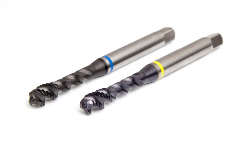 Dormer Pramet’s range includes Blue and Yellow Shark taps for stainless steel and steel respectively.  