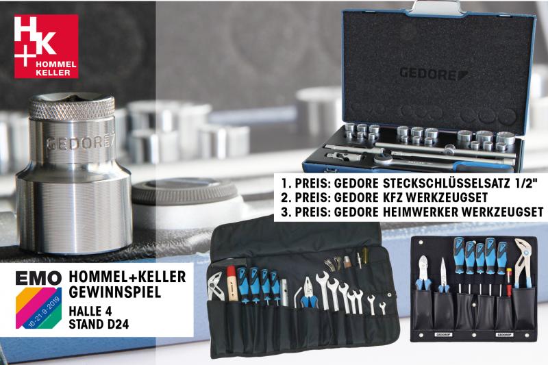 Unter allen Standbesuchern verlost die Hommel+Keller Präzisionswerkzeuge GmbH drei GEDORE Werkzeugsets – passend zum Anwendungsbeispiel.