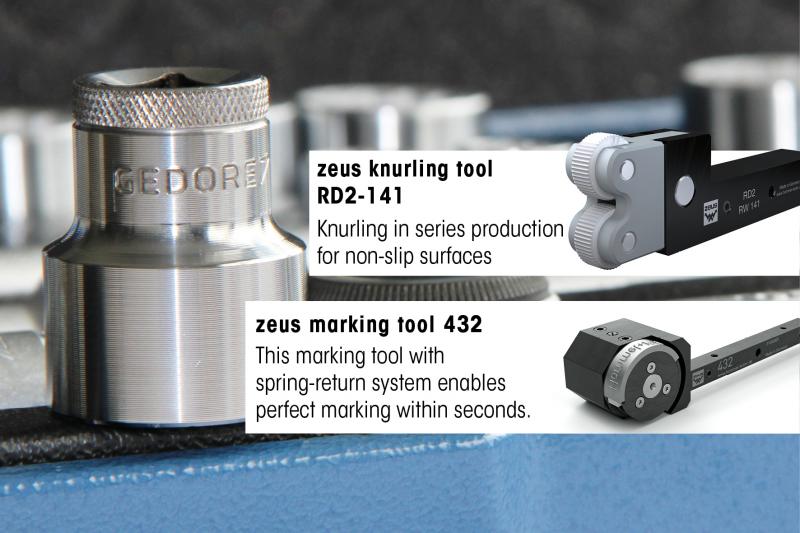 GEDORE uses the zeus 432 marking tool featuring spring return segments to mark its socket wrench inserts.