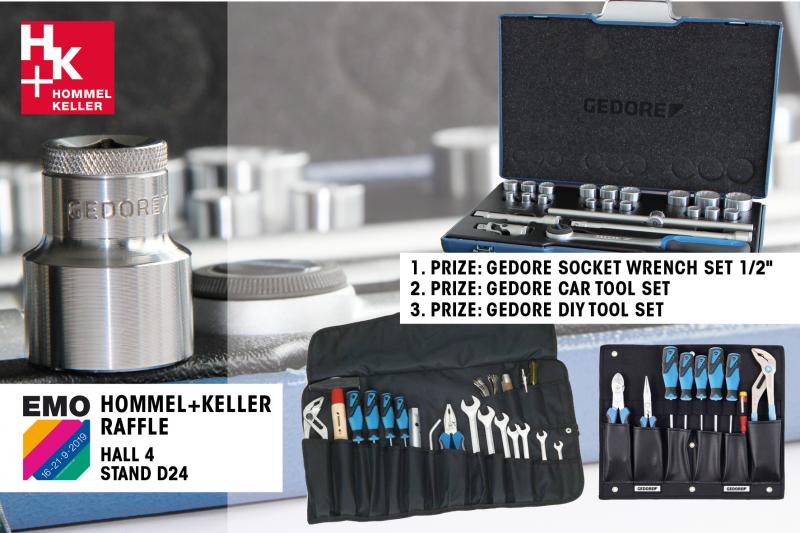 Hommel+Keller Präzisionswerkzeuge GmbH will be entering all visitors to its stand into a draw to win three GEDORE tool kits – in keeping with the application used as an example.