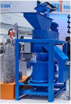 At our booth we are presenting a compact chip processing plant. It consists of a chip shredder of our MA 4.1 product series and a chip centrifuge from the VBU series. This plant is designed to process swarf from multiple machine tools reducing the volume and recovering coolant from wet chips. This model also has an automatic tramp part separation system, which ensures high availability for the entire system.