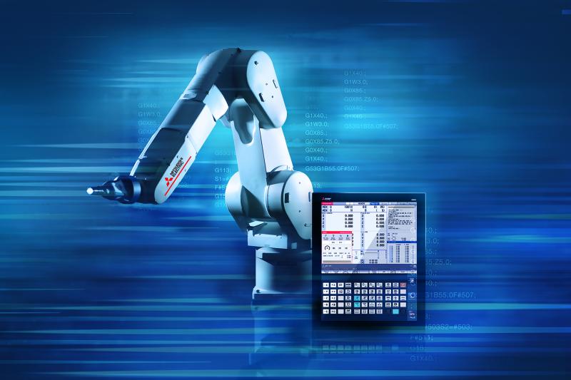 Eine flexiblere Produktion und ein schnelleres Time-to-Market ermöglichen die CNC-Steuerungen der Serie M8 von Mitsubishi Electric mit der Direct Robot Control-Funktionalität (DRC) für die Automatisierung von Werkzeugmaschinen.