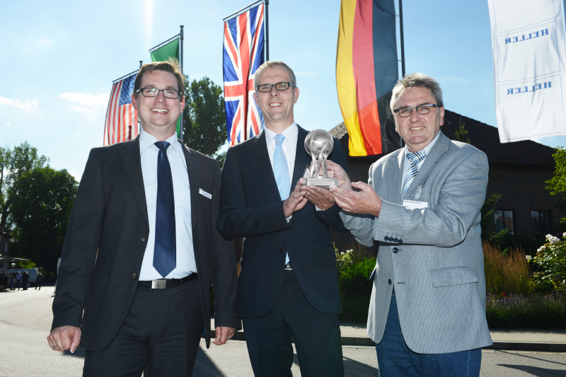 SUPPLIER AWARD 2014 (von links): Stephan Schnädter (Leiter Einkauf & Logistik, HELLER), Frank Hense (Geschäftsleitung, Hense) und Heinz Eumann (Produktionsleiter, Hense)