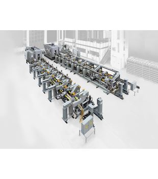 The flexible loading of the workpieces is of customer-specific design and fully automated. The transport system does not need to be reset and adjusts itself to individual tasks and workpiece dimensions. 