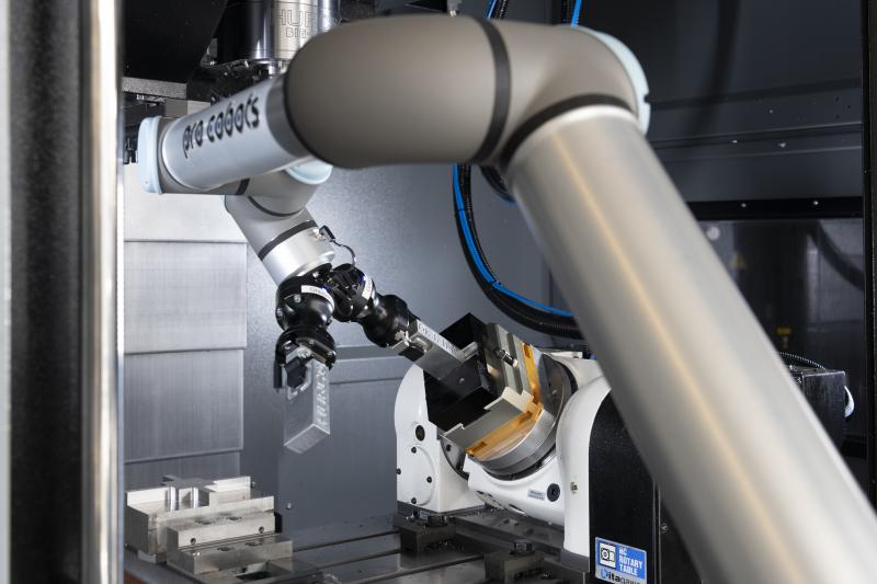 Articulated-arm robots take over handling tasks in the manufactur-ing cell. 