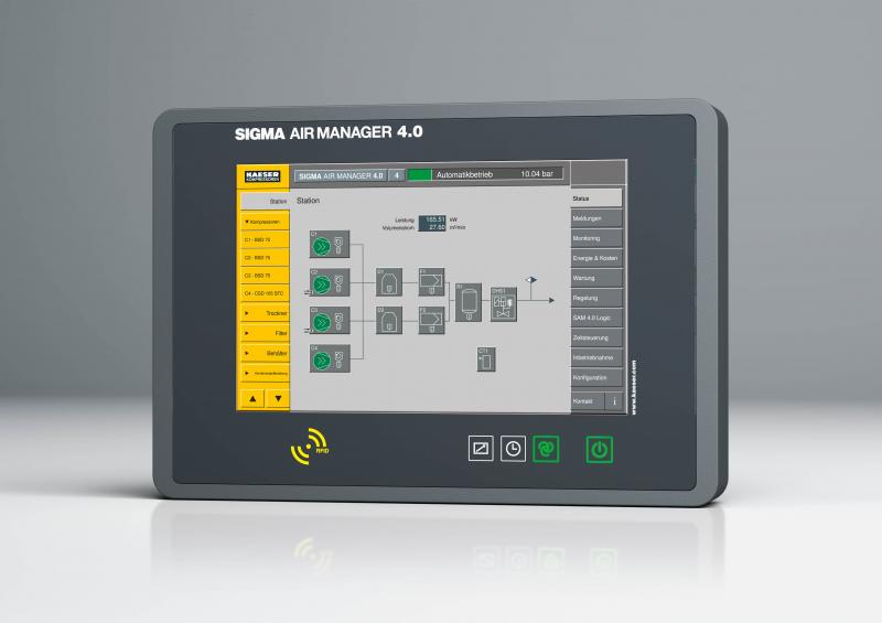 SAM 4.0: der Sigma Air Manager 4.0 (SAM 4.0) überwacht und steuert nicht nur hocheffizient alle Komponenten einer Druckluftstation, er macht sie auch fit für Industrie 4.0