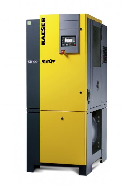 Covering flow rates from 0.26 to 2.7 m³/min, Kaeser’s Aircenter series models provide dependable and efficient compressed air production, treatment and storage within a single compact unit (Aircenter 22 shown in image).