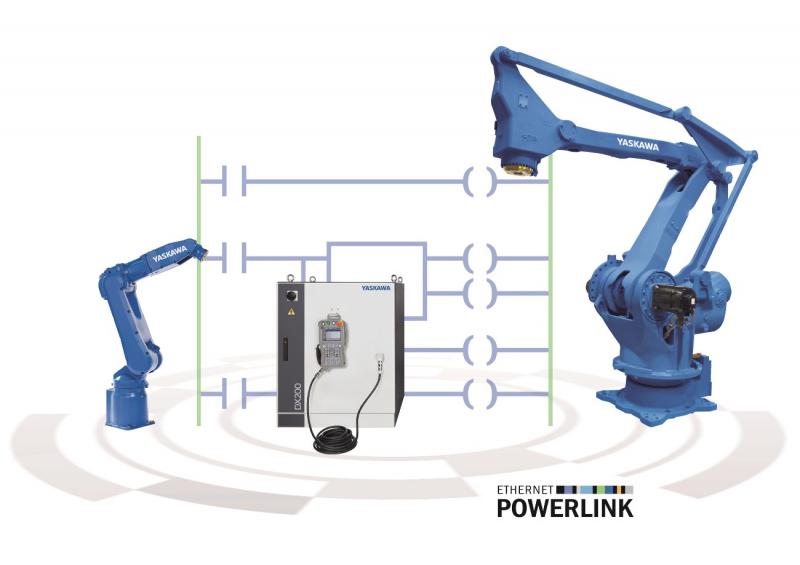 Für die aktuelle Robotersteuerung DX200 von Yaskawa ist ab sofort auch eine POWERLINK-Schnittstelle verfügbar: Mit der Steuerungssoftware MotoLogix können Motoman-Roboter noch einfacher in Automatisierungsumgebungen von B&R und anderen POWERLINK-Partnern eingebunden werden. (Quelle: Yaskawa)