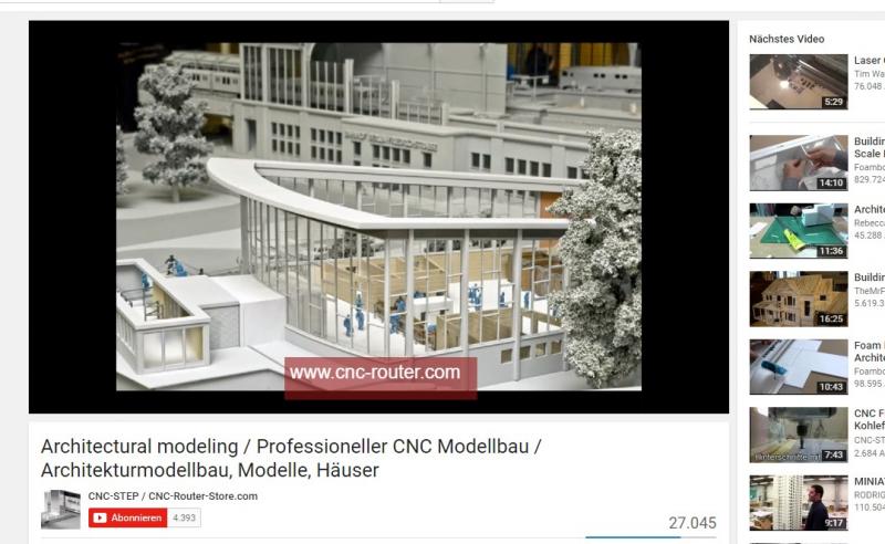 Professionelle Architekturmodelle CNC gefräst Modellbau an einer CNC Fräsmaschine Portalfräsmaschine