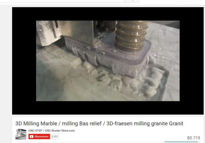 3D relief milling in marble with CNC milling machine gantry milling machine