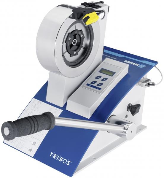 The SCHUNK TRIBOS fixed scanner stationary reading system is directly connected to the SCHUNK TRIBOS SVP clamping device. The system records the toolholder type via a DataMatrix code on the reduction unit and automatically limits the clamping pressure required for the tool change.