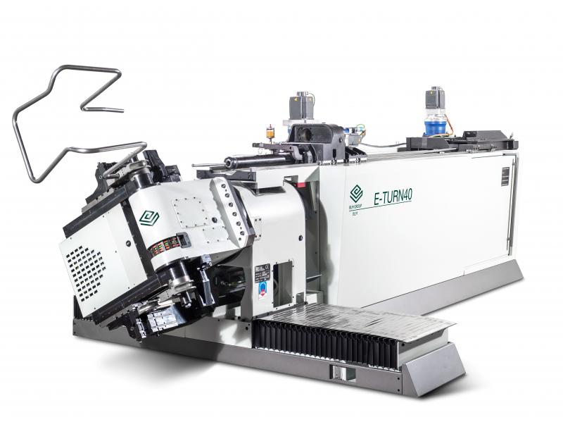 E-TURN is the BLM GROUP family of all-electric tube bending systems known for their flexibility, speed and accuracy in making complex shaped parts. The family of machines comes in four models, for tubes up to 30, 35, 40 and 52 millimetres in diameter and in-process right-hand and left-hand bending: the systems are all-electric with fixed and variable multi-radius capabilities and integrated loading and unloading systems.