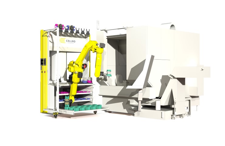 At the upcoming EMO Hannover (September 18 – 23), the Dutch automation manufacturer Cellro will launch a cutting edge new module: the Fixture Exchange. A robot equipped with this add-on can now automatically change and store milling machine vises. 