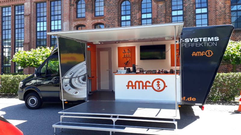 Unser AMF-Showmobil „Andreas“ begeisterte die Workshop-Teilnehmer mit innovativer Spanntechnik zum Anfassen.