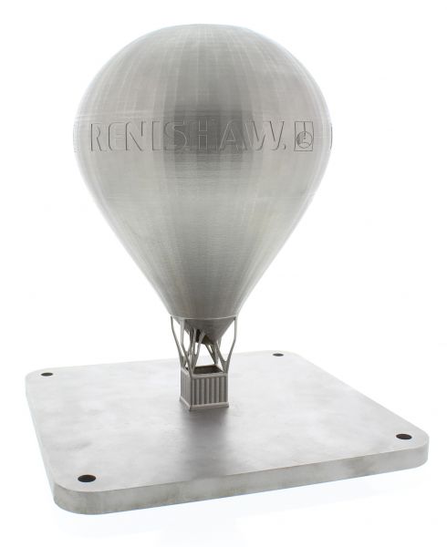 Additiv gefertigter Ballon auf Untergrund aus 316L Edelstahl